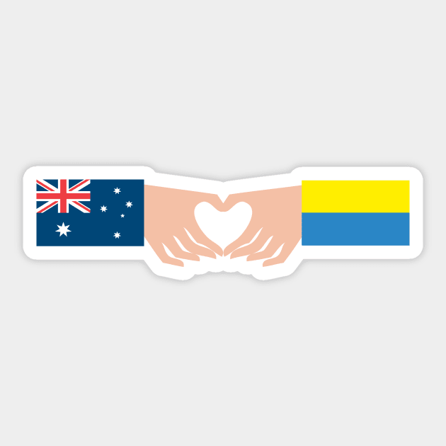 Australia Loves Ukraine Sticker by RussellTateDotCom